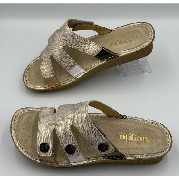 Alegria Venice Sandals Women's Size 9 (39) Gold Your Own Way Leather Comfort NIB - Picture 4 of 11